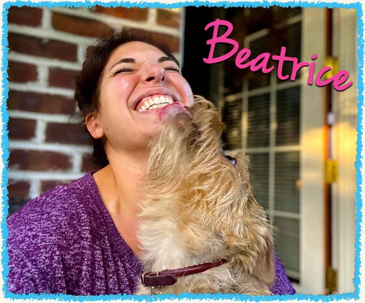 Beatrice kissing her Pet Nanny