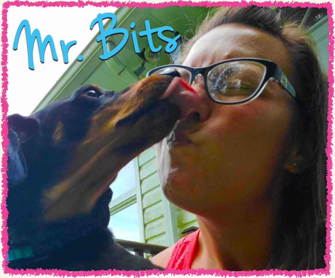 Bridget pet sitter getting kissed by dog