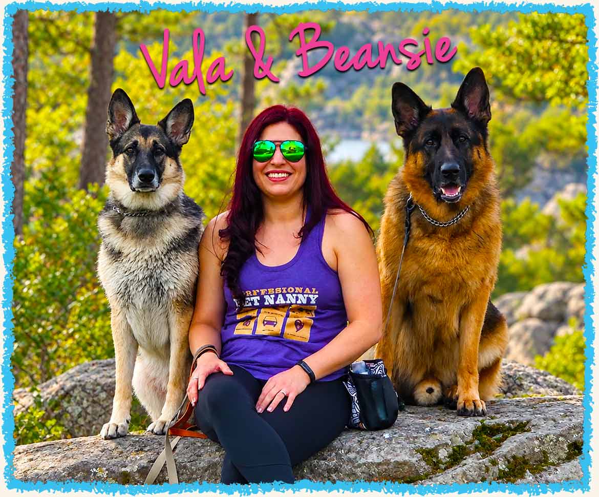 Vala and Beansie with their Westmoreland County pet sitters